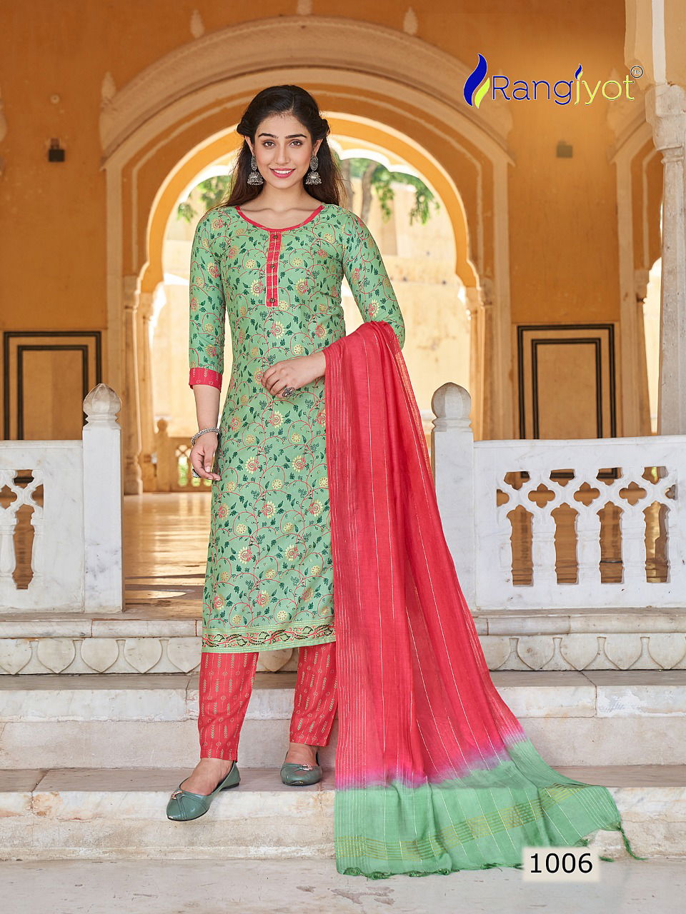 Rangjyot Rangrasiya 1 Fancy Printed Ethnic Wear Rayon Latest Kurti Bottom With Dupatta Collection